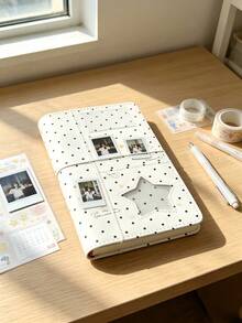 1 buah Notebook Ring Binder Denim Polkadot Gaya Korea Minimalis Ukuran A6, Ramah untuk DIY, Portabel untuk Pelajar, Cocok untuk Jurnal dan Scrapbooking Foto Pribadi - Buku lembaran lepas - View 8