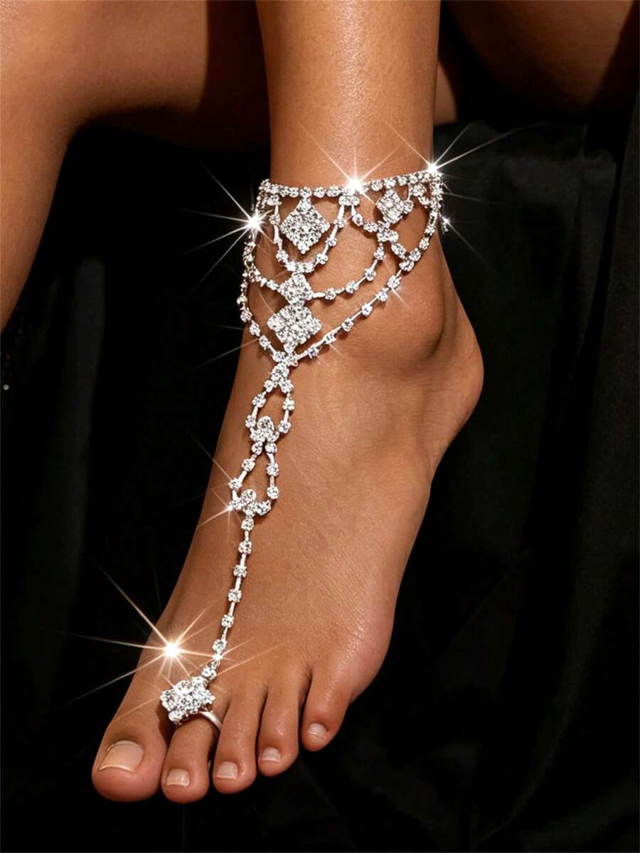 Summer Beach Accessories Toe Jewelry Fashion Sexy Toe Ring Foot Chain Party Accessories - Silver - View 1