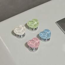 4件組 3D愛心造型馬桶沖水按鈕，附背膠，彩色愛心馬桶裝飾，馬桶水箱沖水輔助按鈕，適合長指甲使用，輕鬆沖水（白色、粉色、藍色、綠色） - A 4pcs - 查看 9