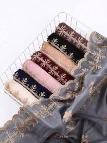 1pc Women's Bohemian Style Handmade Embroidered Floral Scarf, Fashionable Luxury Headwear, Suitable For Festivals And Beach Hairband - Multicolor - View 7