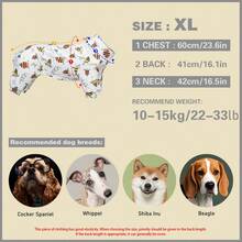 1PC Dog Shedding Hair Control Pajamas - Warm High Stretch Full Coverage Pet Rompers, Anti Licking & Bug Protective Jumpsuit For Small Medium Large Dogs, All Over Printing Dog Clothes - Cute Cartoon Dinosaur Jigsaw Puzzle Pattern - Multicolor - View 16