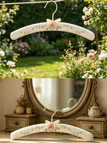European Style Fabric Covered Clothes Hanger, Non-Slip Mark-Free Hanging Rack For Wedding Dress, Embroidered Sponge Garment Hanger For Clothing Store - Perfect For Wedding Dress And Suits - Wedding Accessories - Wedding Decoration Supplies, Suitable For Suits, Wedding Gifts, Bridal Shower - Multicolor - View 2