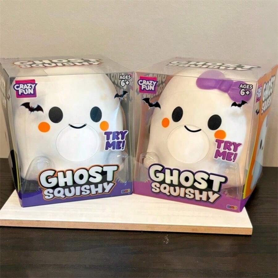 1pc Crazy Fun Ghost Squishy Toy White Purple Bowknot Set (Random Style) Halloween - Multicolor - View 1