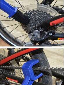 1pc/3pcs Bicycle Chain Cleaning Brush, Double-Head Three-Sided Brush Head, Mountain Bike Motorcycle Chain Cleaning And Rust Removal Tool, Multiple Colors Available - Multicolor - View 3
