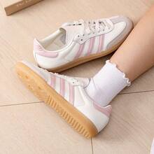 Adidas Originals SAMBA OG Comfortable Versatile German Army Trainers Sneakers Women's Pink White - Pink - View 4