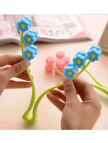 1pc Floral Design Facial Roller Massager - 6-Wheel Facial Contouring Massager, Targeted For Double Chin; Suitable For Home Use, Beauty Salon, Spa, Travel And Vacation - Multicolor - View 9