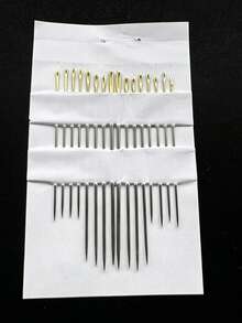 16 Buah Jarum Jahit Tangan Stainless Steel, Set Jarum Jahit Bordir Anti Karat, Ujung Halus Ekor Emas/Perak Berbagai Ukuran Campuran, Perbaikan Jilbab, Jubah, Pakaian, Sulaman Silang Buatan Tangan DIY, Alat Jahit Rumah Tangga Tahan Lama - 16 jarum jahit - View 7