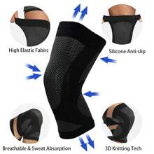 1pc Breathable Knee Brace For Men And Women, Ultra Thin Light Knee Compression Sleeves Made Of High Elastic Fibric For Workout, Exercises. - Multicolor - View 3
