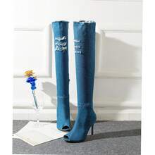 Women Pant Boots - Dark Blue - View 7
