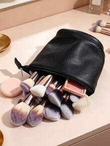 1pc Expandable Makeup Brush Storage Bag, Large Capacity, Travel Portable, Upright, Dust-Proof, Easy To Clean Makeup Bag (Makeup Brushes Not Included) - Multicolor - View 8