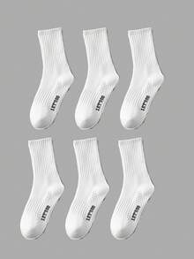 4 pares de calcetines altos hasta la rodilla blancos de compresión atlética con masaje en la suela, para gimnasio y deportes - Blanco - Ver 6