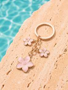 1pc Cherry Blossom Shaped Keychain, Lightweight And Elegant Cherry Blossom Design, Suitable As Bag Charm, Car Keyring, Couple Gift, Birthday Or Holiday Gift - Multicolor - View 6
