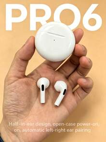 Earbud Bluetooth Nirkabel, Latensi Rendah, Stereo HiFi, Kontrol Sentuh, Kotak Pengisian Daya Nirkabel, Kompatibel dengan Semua Perangkat Bluetooth Pintar - Ideal untuk Kebugaran, Perjalanan, Perjalanan Harian, dan Penggunaan Sehari-hari - Putih - View 2