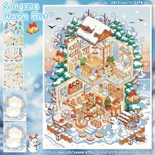 3pcs PET Stickers + 1pc Scene Card + 1pc Effect Image/Pack, Size 28*21cm, Miniature Scene Stickers, 4 Styles Available, Art And Craft Stickers, 3D Landscape Stickers DIY Handmade Stickers Collage - A - View 17