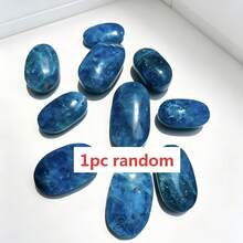 1 buah Batu Telapak Tangan Apatit Biru, Bentuk Acak, Barang Dekoratif, Ukuran Acak, Hadiah Kristal yang Sempurna - Biru - View 14