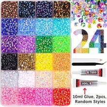 24 Colors Transparent Resin Rhinestone Set, Multi-Color Rhinestones With Precision Tweezers And DIY Glue, Suitable For DIY Fashion Accessories, Cups, Book Diamond Decoration - Sparkling Craft Materials, Diamond Painting, Colorful Set - View 7