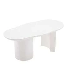 316101102WAA 100 Cm Irregular White Coffee Table, Stable And Durable - High-Quality MDF, Lacquered Surface, Smooth Touch, Irregular Tabletop With Elegant Curves - 白色 - 查看 10