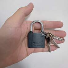 1pc Heavy Duty Metal Padlock With 3 Keys - Indoor/Outdoor Universal Weatherproof Security Lock | Rust-Proof Copper Core - Dust Cover Steel Chain - Suitable For Main Gate/Shed/Storage Unit/Iron Cage And Other Single Lock Set - Black - View 6