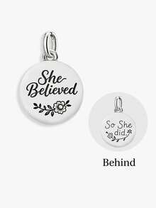 1件 925純銀「She Believed」吊墜 DIY 串珠手鍊配件，精緻禮物，返校必備，青少年校園背包飾品，大學生必備 - 款式4 - 查看 7