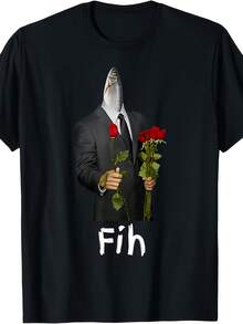 Camiseta de humor con la imagen del error ortográfico "Fisch" del Sr. Fieh Witz - Negro - Ver 7