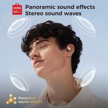 Miniso X33 AI Translation Wireless Earbuds, Open-Ear Design, 35-Hour Battery Life, In-Ear Headphones, Immersive High-Quality Sound, Long-Range Connection, Charging Case Included, Lightweight Earphones, Built-In Microphone - Pink - View 7