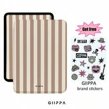 GIIPPA 1pc Brown Striped Kindle Case With Hand Strap, Perfect Valentine's/Christmas Gift For Book Lovers, Auto Wake/Sleep Protective E-Reader Cover Compatible With Kindle Paperwhite 5/6/7/10/11/12 Gen, Kindle Colorsoft 1st Gen, Basic Kindle 8/10/11 Gen All Kids & Signature Editions, - Multicolor 11 - View 1