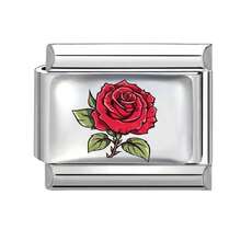 1/5/10/20/30/50pcs 12-Month Flower Series Stainless Steel Flower & Heart Italian Charm Bracelet Accessories, Fashionable Cute Detachable Bracelet Charms For Men & Women - Multicolor - View 3