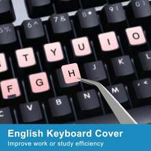 6pcs/Set Colorful Universal English Keyboard Stickers, Laptop Desktop Computer English Keyboard Letter Stickers, DIY Graffiti Self-Adhesive Stickers - English Keyboard Stickers - View 2