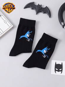 1/2 Pairs Warner Bros Cartoon Mid-Calf Socks, Unisex Superhero Blue & Black  &  Socks - Multicolor - View 7