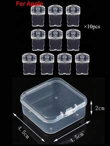 1 Set/10pcs Phone Charging Port Dust Plugs, With 1 Storage Box, Anti-Loss, With Hanging Hole, Compatible With Apple/Android Phone Charging Ports, Type-C Interface Dust Plugs - Transparent - View 13