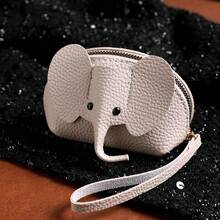 Dompet Koin Gajah 3D Lucu, Dompet Mini Kulit Imitasi Lychee, Dompet Kartu dan Kunci Portabel dengan Resleting untuk Menyimpan Koin, Lipstik, dan Barang Kecil Lainnya - View 9