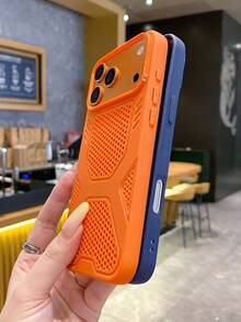 CteGlodrix Heat Dissipation Phone Case For Summer, Hollow Mesh Back Design For Continuous Cooling, Compatible With Apple 17 16 15 14 13 12 11 Pro Max Series, Soft Protective Shockproof Phone Cover - Grey - View 4