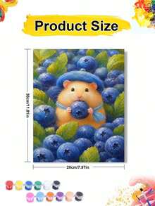BlueberryHamster DIY Digital Oil Painting Paint By Numbers Cute Animal Berry Art Canvas Handcraft Adult Home Decoration 8x12/16x20inch Holiday Gifts Frameless - Sets - View 9