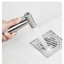 Dual-Purpose Spray Faucet, Suitable For Balcony Washing Machine, Bathroom And Toilet Sink, Silver Surface Wall-Mounted Installation - A - View 6