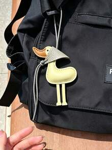 Lucky Little Yellow Duck Pendant, Bag Charm And Keychain, Clothing Accessory, Original Handmade Product, Unique Woven Anti-Loss Backpack Decoration - Yellow - View 1