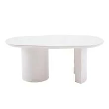 316101102WAA 100 Cm Irregular White Coffee Table, Stable And Durable - High-Quality MDF, Lacquered Surface, Smooth Touch, Irregular Tabletop With Elegant Curves - 白色 - 查看 9