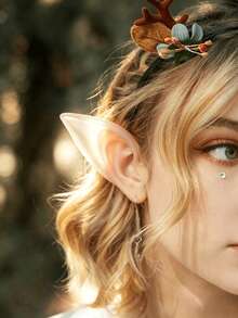 4/1pc Cosplay Elf Long Ear Props, Costume Accessories, Party Props, Elf Decoration, Latex Props, Halloween Costume Props, Fake Ears - View 3