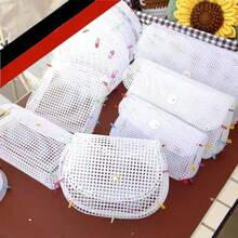 4mm White Mesh Sheet, Yarn, Handmade Crochet Material Bag, Plastic Crochet Hook, Round Cushion Shaping Plate - A - View 3