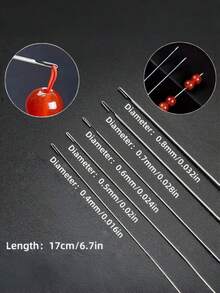 5-36件組側開孔穿珠針,易穿線,適合手工藝與DIY串珠,17cm/6.69英吋,附收納管 - 彩色 - 查看 3