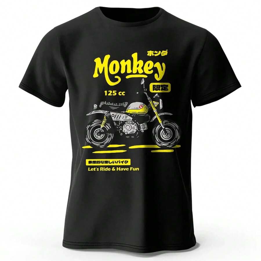Vintage Motorcycle Sketch T-Shirt 100% Cotton Hand Drawn Motorcycle Graphic Tee For Men And Women In Retro Biker Style - White - View 1