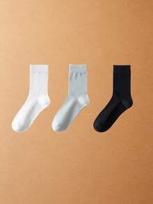 1/3/7 Pairs Men's Mid-Calf Socks, Thin Business Mid-Calf Socks, Mesh Breathable Moisture-Wicking/Anti-Odor Sports Socks, All-Season Versatile, Street Hip-Hop Style, Soft Breathable, High Elasticity Moisture-Wicking, Durable And Comfortable Fit; Suitable For Daily Streetwear, Street Photography, Outdoor Light Sports, Men's Casual Sports Socks, Ideal Gift For Men - Multicolor - View 11