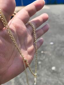 1pc New Double Layer Women's Necklace, Fashionable Elegant Minimalist, Essential For Girls - Gold - View 4