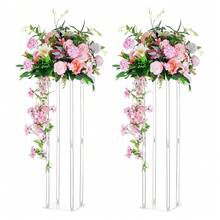 Acrylic Flower Stand Transparent Tall Square Column Vase Geometric Wedding Table Centerpiece Modern Floor Vase Suitable For Party, Banquet, Home And Various Event Decor - Acrylic Square Flower Stand - View 7