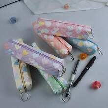 This Pencil Case Is Decorated With Creative Colorful Heart Patterns, Making It Perfect For Storing Makeup Brushes And Cosmetics, An Ideal Gift For Friends During The Back-To-School Season. Suitable For: Back-To-School Season, School Supplies, Pencil Case, Backpack, Makeup Bag, Fun Gift. - Multicolor - View 7