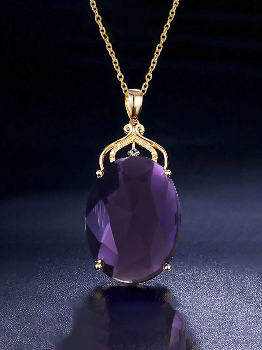 1 buah Kalung Zirkonia Kubik Elegan, Aksesori Pernikahan dan Ulang Tahun Wanita, Hadiah - 1# - View 1