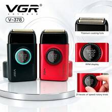 VGR Professional Triple Foil Shaver Adjustable Trimmer Digital Display Electric Shaver Versatility High-Efficiency Electric Razor Men's Shaving Machine V-378 - Multicolor - View 1