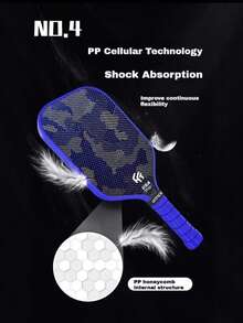 HTPICK 1 buah Raket Pickleball Kevlar - Raket Pickleball Kelas Turnamen T700 Serat Karbon Tenun Dingin, Cocok untuk Latihan dan Kompetisi, Raket Serangan Gaya Bertenaga - MultiWarna - View 7