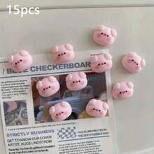 5/10/15pcs Cartoon Pig Fridge Magnets, Cute Animal Fridge Magnets, Suitable For Office Desk Accessories, Storage Cabinets And Dishwashers, Home Decor Room Decor Kitchen Decor Kitchen Essentials, Mother's Day Christmas Gifts - Multicolor - View 8