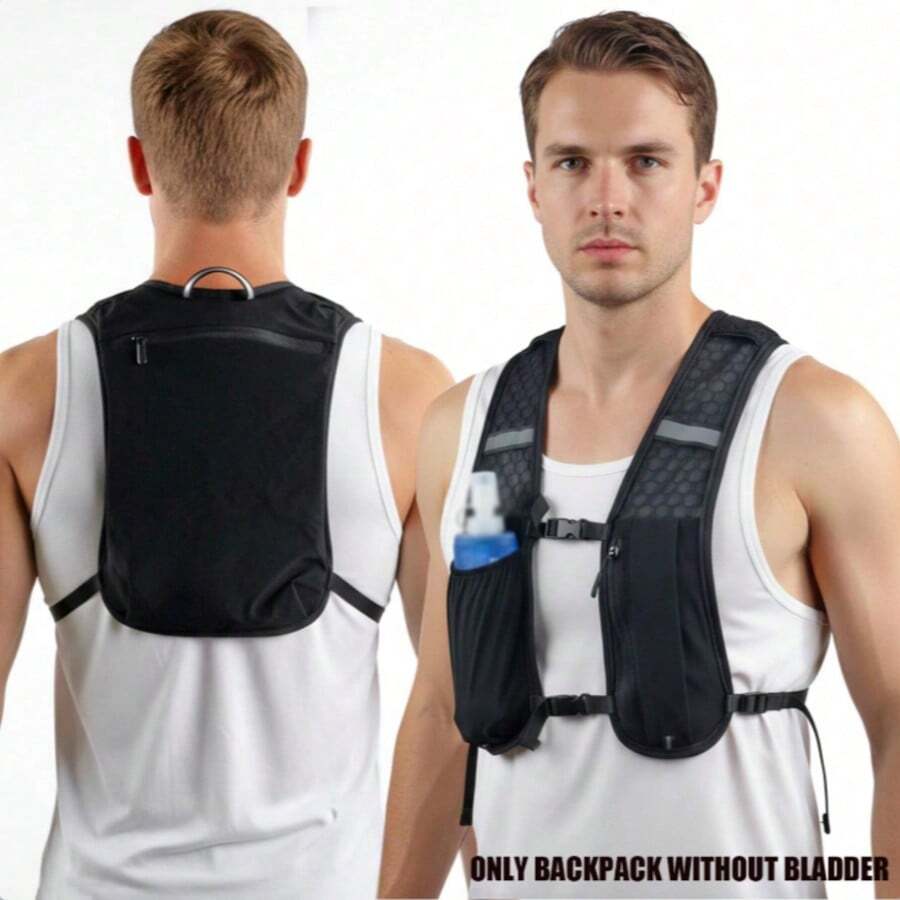 Ransel Kantung Air, Rompi Ransel Kantung Air Ringan untuk Lari, Rompi Lari Fungsional untuk Pria dan Wanita, Ransel Kantung Air Khusus untuk Aktivitas Luar Ruangan seperti Mendaki, Trekking, Bersepeda (Kantung Air Tidak Termasuk) - Light Grey - View 1
