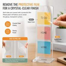 1pc Detachable High-Definition Transparent Acrylic Vertical Memo Board, Desktop Sticky Note & To-Do List Storage Stand, Minimalist Office Desk Schedule Organizer Accessory, Home Office Universal Desktop Task Planning Organizer Decorative Display - A - View 7